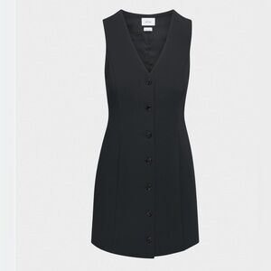 Steve Madden black Dress Front button closure V-neck Sleeveless Size S‎